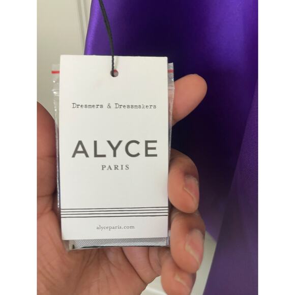 Alyce Paris Fit & Flare Mini Party Cocktail Dress Sleeveless Size 6 Purple - Picture 5 of 6